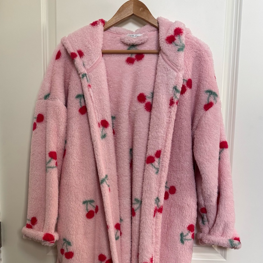 PJ Salvage Ballet Pink Cherry Plush Robe